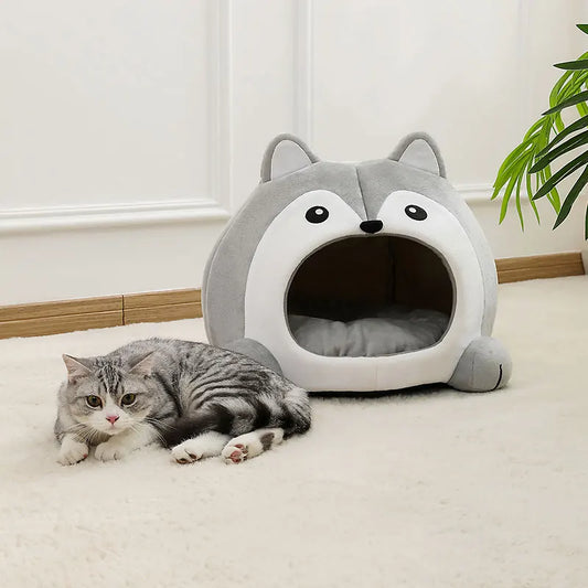 Soft Cat Bed – Cozy House & Cushion for Cats