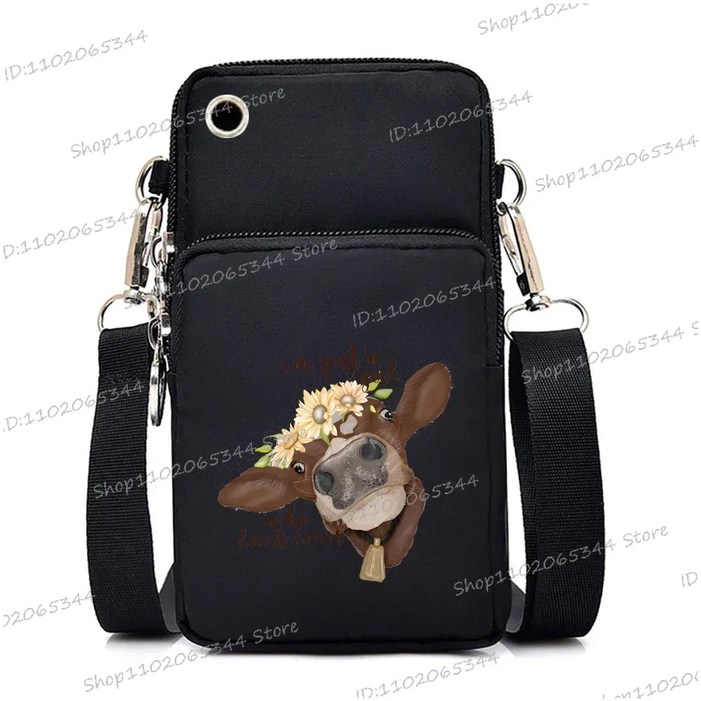 Fashion Mini Phone Bag Horse Print Crossbody for Women, Aesthetic Shoulder Bag