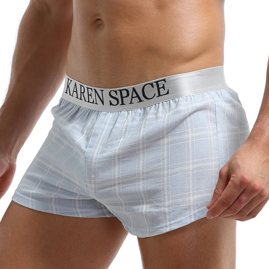 Men’s Plaid Boxer Shorts – Cotton Modal, Breathable & Comfortable Sleepwear