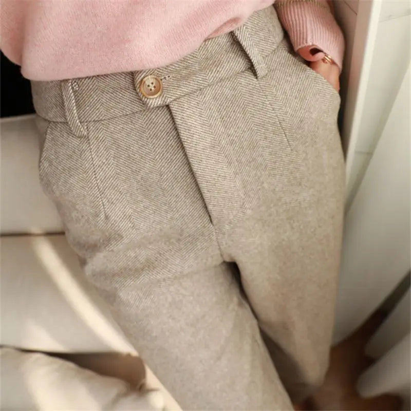 Women’s High Waist Harem Pants – Casual Office Trousers