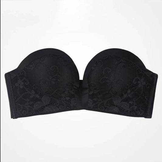 2024 New Women’s Lingerie Set – Strapless Push-Up Bra & Seamless Invisible Lace Panty for Wedding Dresses