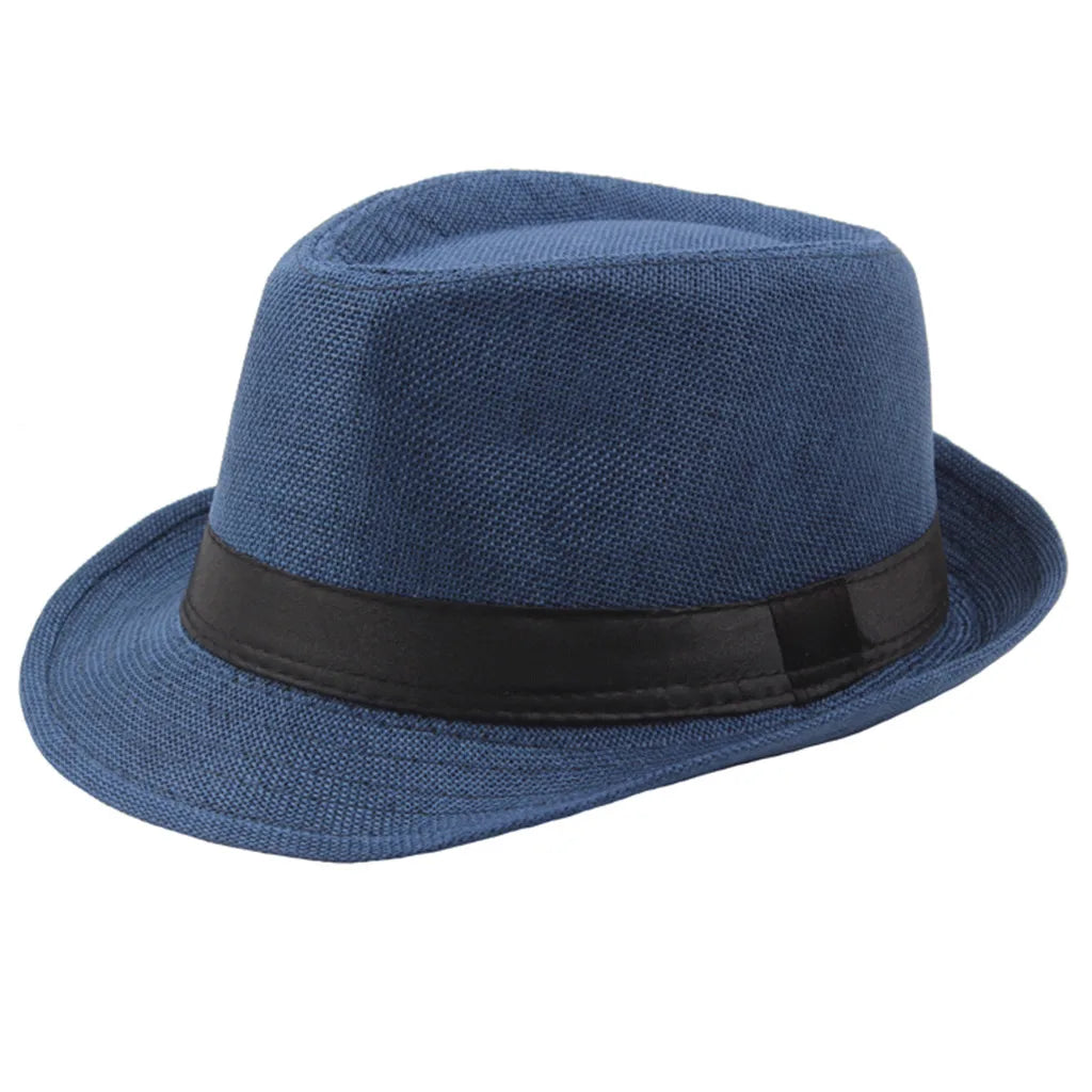 Unisex Summer Panama Hat – Wide Brim Straw Jazz Cap with Black Ribbon