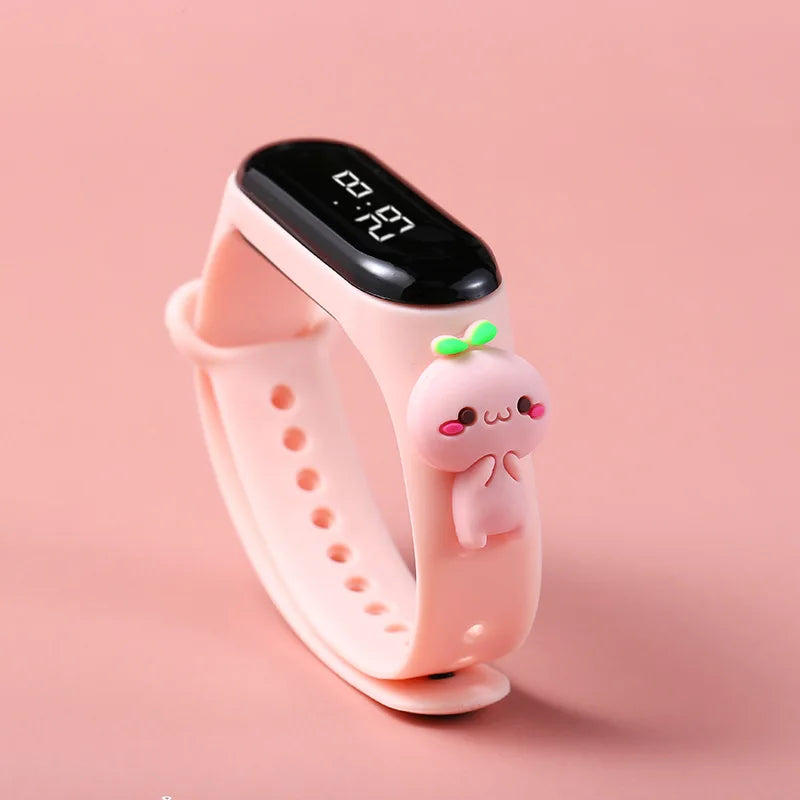Kids' Fashion LED Watch – Mickey & Spiderman Design, Waterproof Sports Bracelet