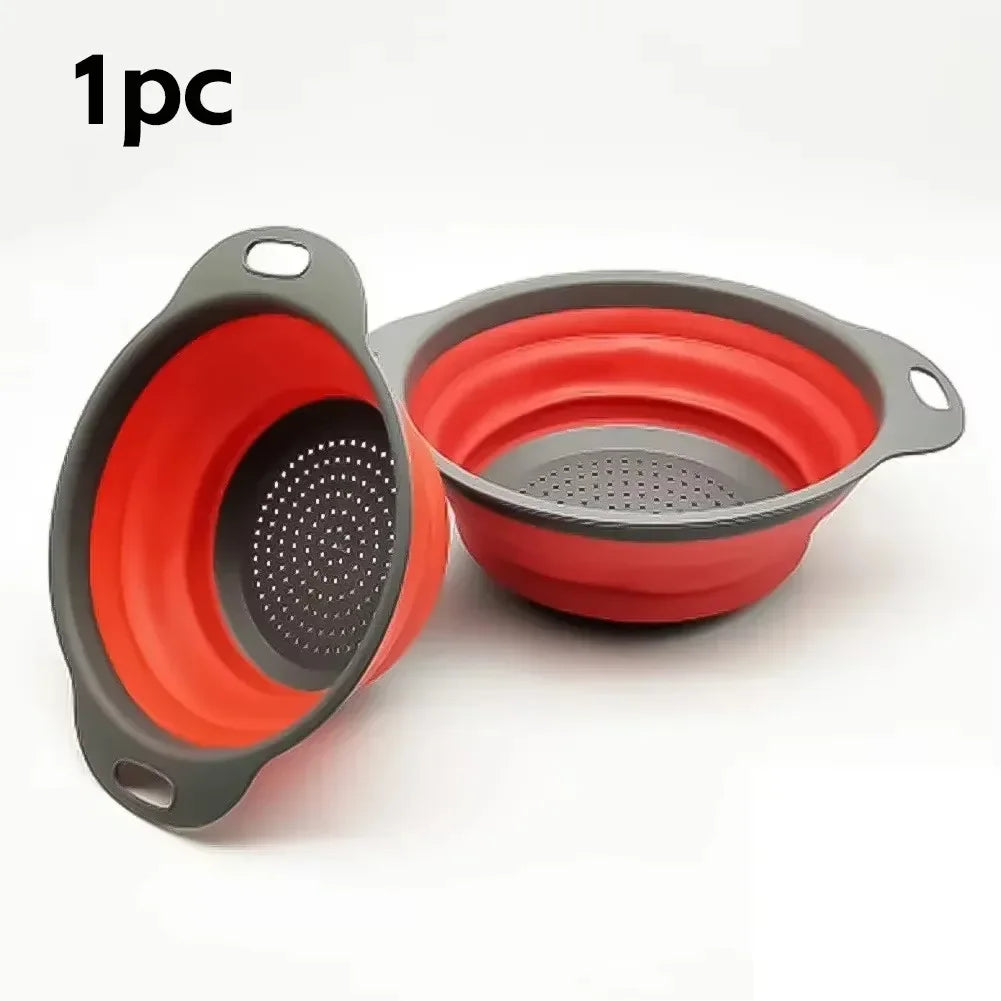 Silicone Foldable Colander – Collapsible Fruit & Veggie Strainer Basket