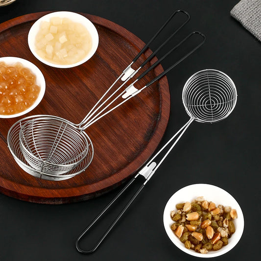 Stainless Steel Mesh Skimmer Spoon – Long Handle Strainer for Hot Pot, Noodles, Oil & Food