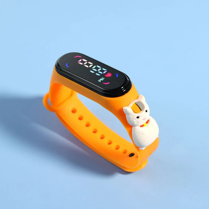 Kids' Fashion LED Watch – Mickey & Spiderman Design, Waterproof Sports Bracelet