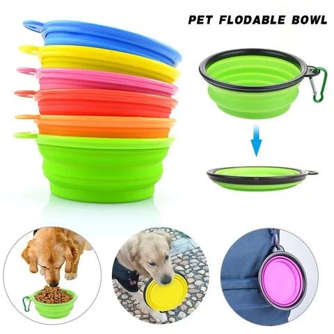 50/1000ml Collapsible Silicone Dog Bowl – Portable Travel Feeder