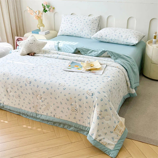 2025 Cotton Summer Quilt – Lightweight, Skin-Friendly, Ultra-Soft Printed Comforter/Blanket