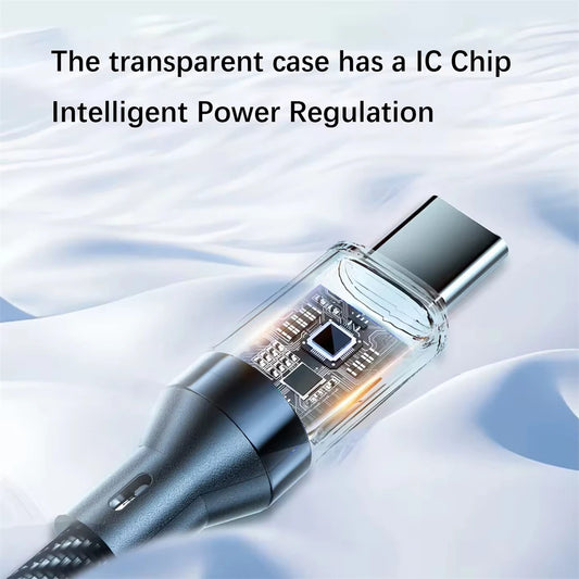 NNBILI 120W Type-C to Type-C Super Fast Charging Cable with LED Display — USB to Type-C Data Cord for Huawei, OPPO, Vivo