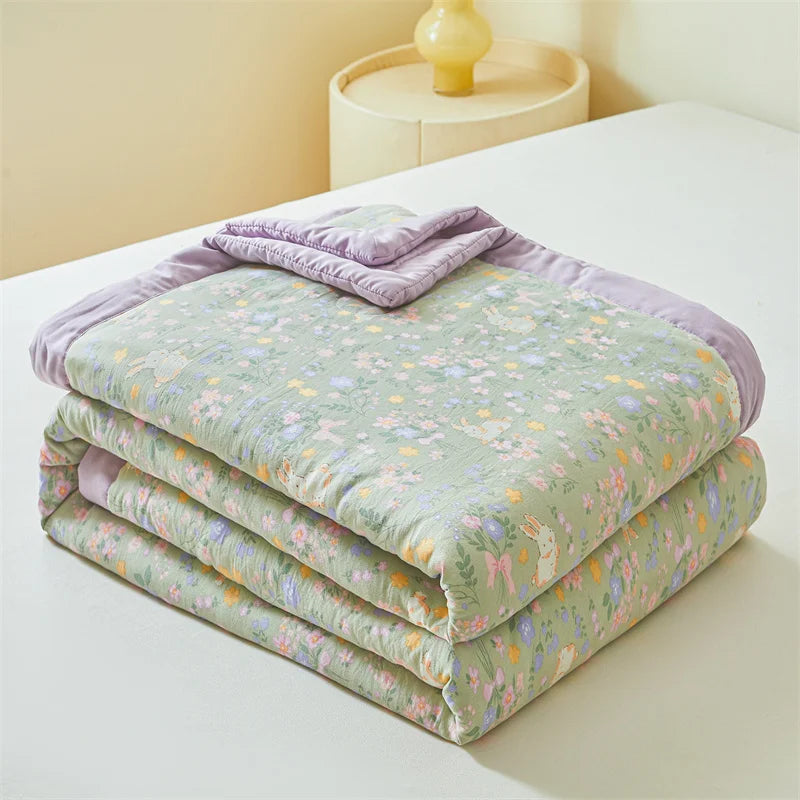 2025 Cotton Summer Quilt – Lightweight, Skin-Friendly, Ultra-Soft Printed Comforter/Blanket