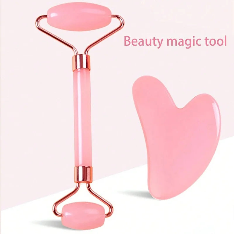 2Pcs Ice Face Roller & Gua Sha Set – Portable Facial Massage Tools for Lifting, Contouring, and Skincare Therapy