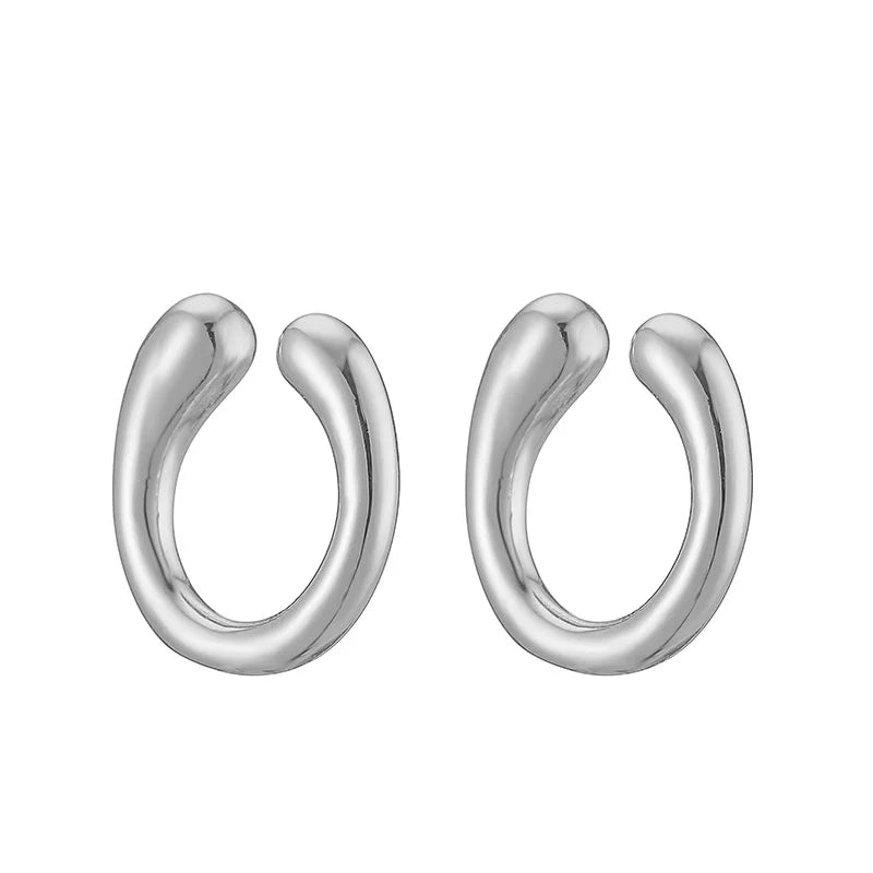 HECHENG Gold Round Clip-On Ear Cuff for Women – Non-Pierced Jewelry