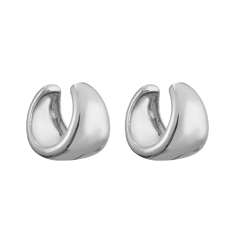 HECHENG Gold Round Clip-On Ear Cuff for Women – Non-Pierced Jewelry