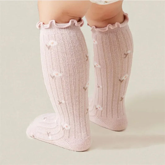 Girls’ Cotton Socks (0–5Y) – Soft, Printed, Long Autumn/Winter Socks for Toddlers & Kids