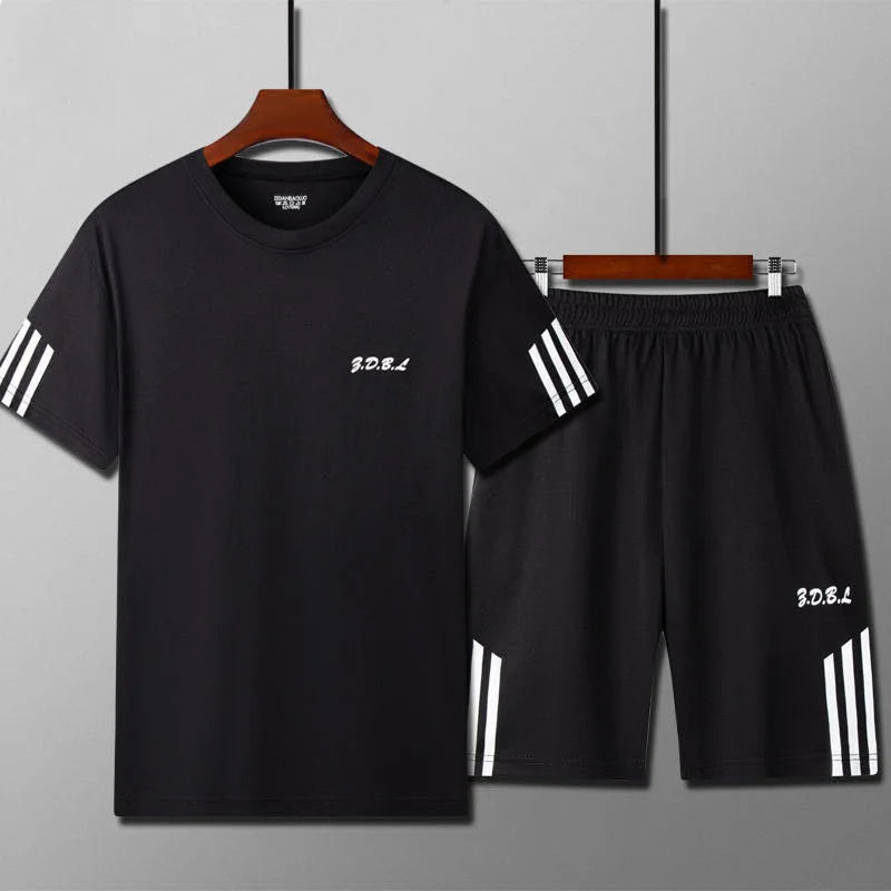 Men’s Summer Look Set – Loose T-Shirt & Shorts for Fitness, Sleep & Lounge