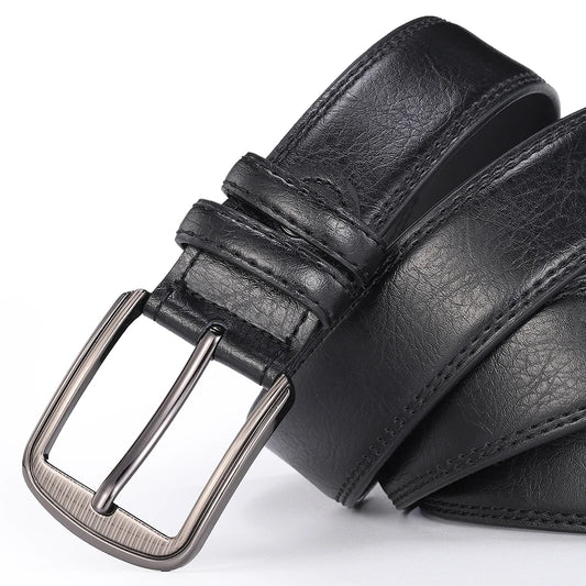Men's Genuine Leather Pin Buckle Belt – Casual & Business, High-Quality Cowhide