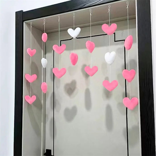 Korean Heart-Shaped String Curtain – Door Hanging Partition for Girls' Room Decor