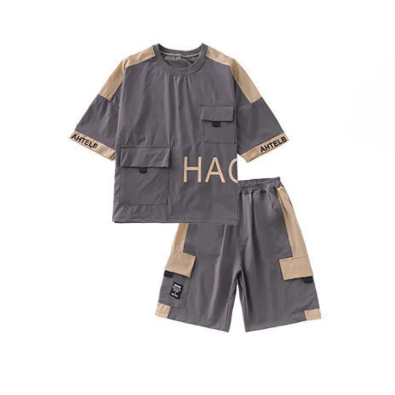 Boys' Summer Letter Print Outfit – 2-Piece Set