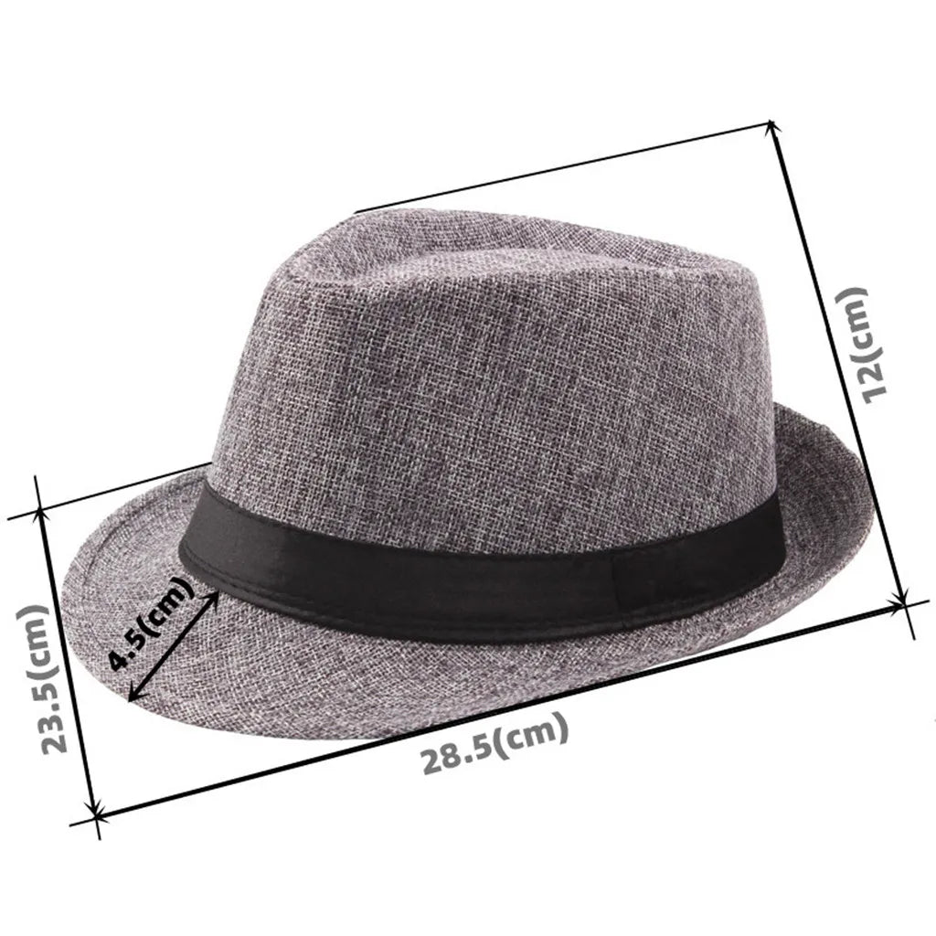 Unisex Summer Panama Hat – Wide Brim Straw Jazz Cap with Black Ribbon