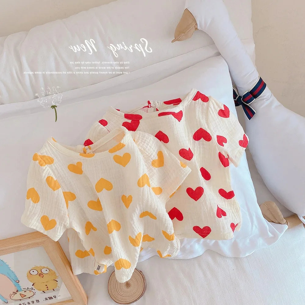 2PCS Baby Girl Clothes Set Summer Kids Outfits Cotton Pajama Suit Toddler Infant Boys Girls Clothing