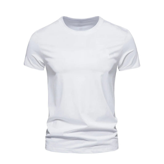 Men's Fashion Cotton Tshirt– Unisex, Short Sleeve, Casual, Solid Color, O-Neck