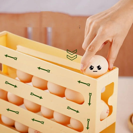 Roll-Out Egg Storage Box – Holds 30 eggs, durable & space-saving.