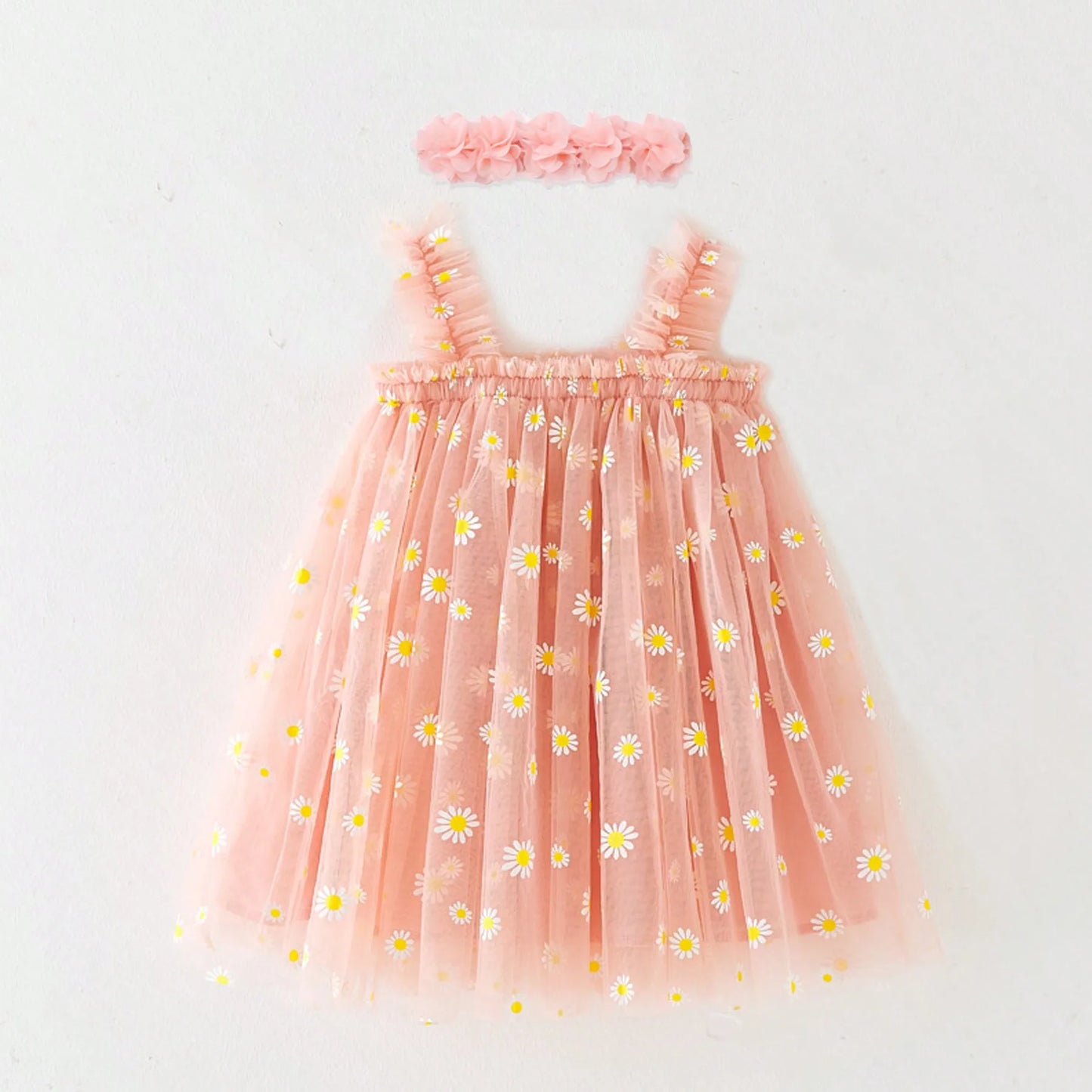 Toddler Girls Floral Tutu Dress with Headband