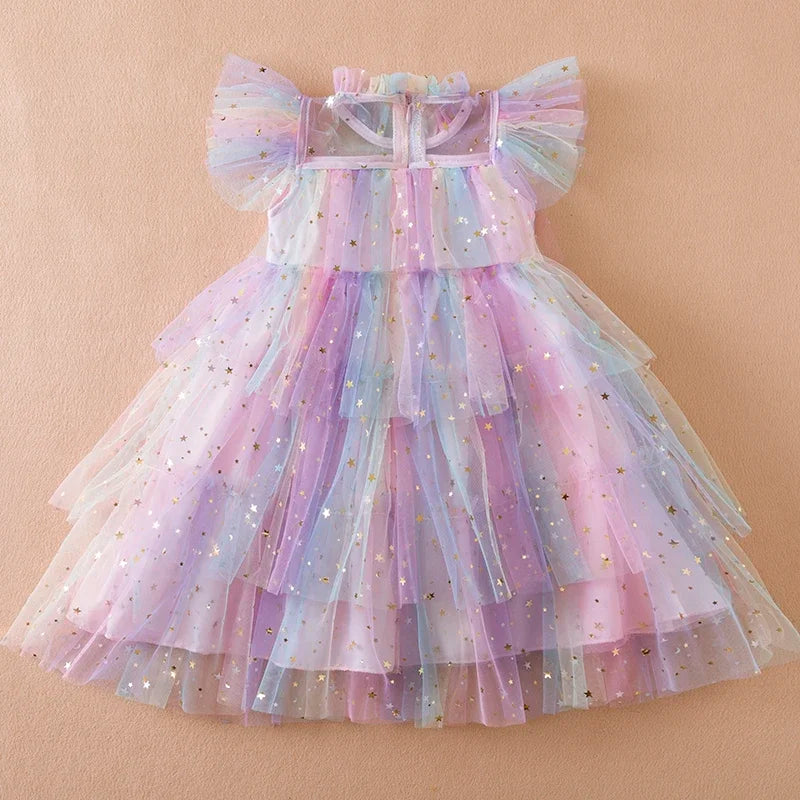 2025 Summer Girls Sequin Princess Dress for 3–8Y