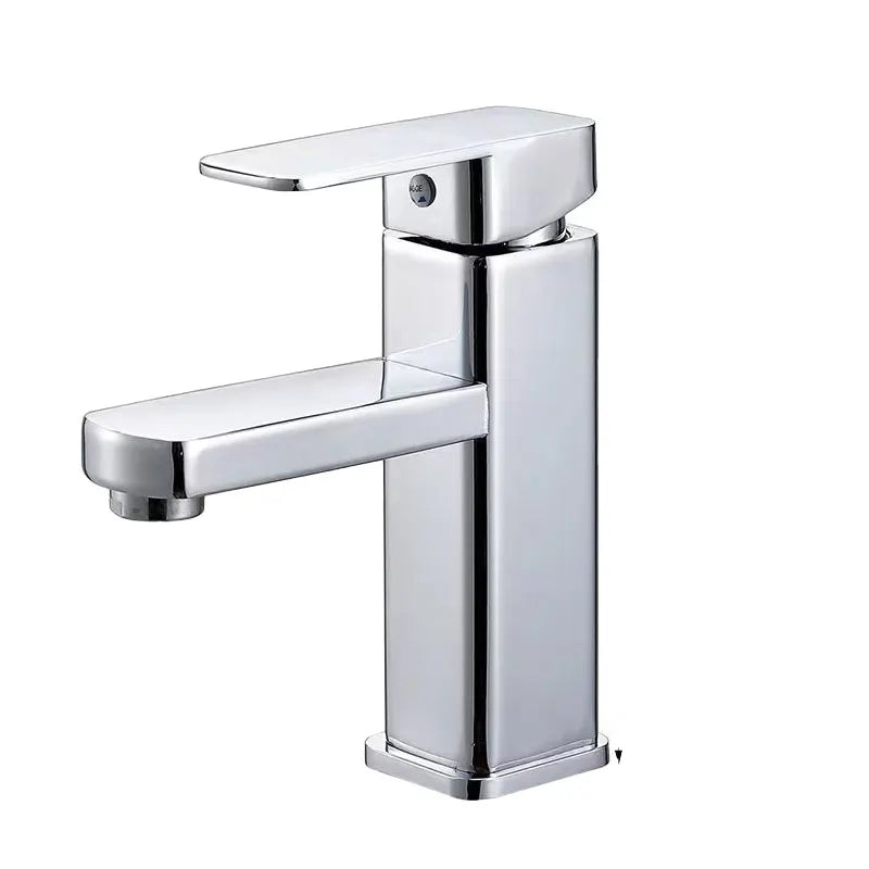 Black/Chrome Deck-Mounted Mixer Faucet – Hot & Cold for Sink