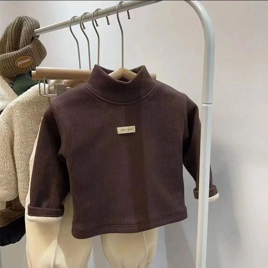 1pc Velvet Winter T-Shirt – Warm, Soft & Stylish Unisex Long Sleeve Top