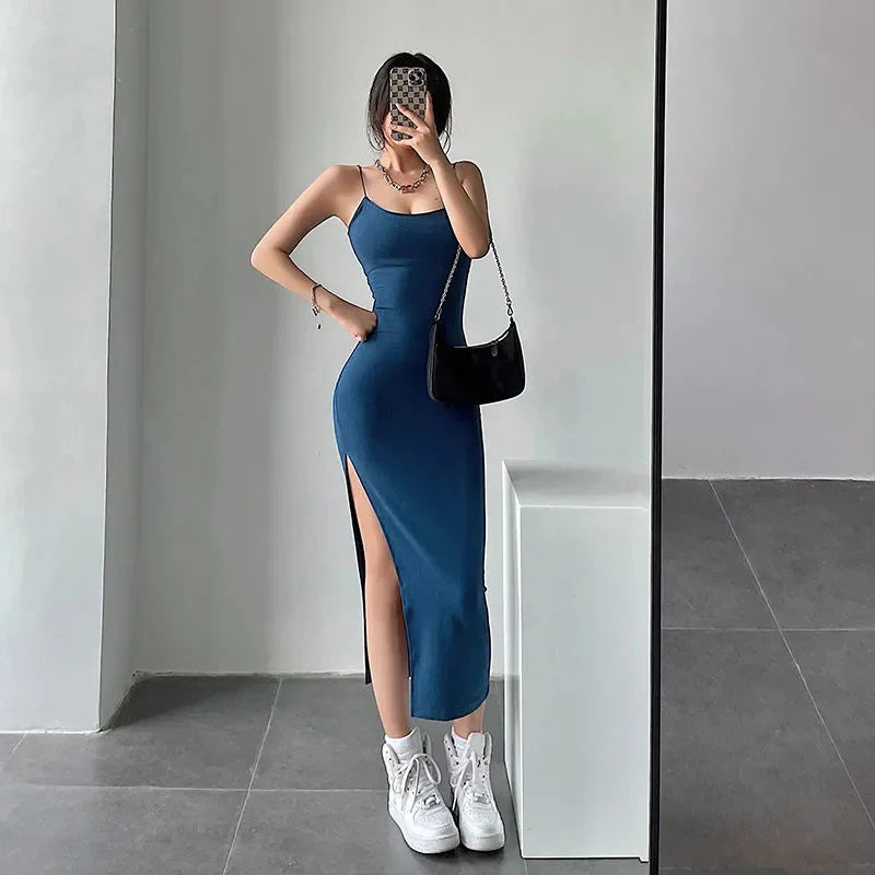Ricky 2024 Sexy Slim Split Bodycon Dress for Women