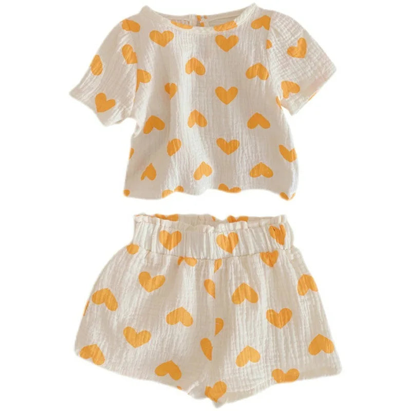 2PCS Baby Girl Clothes Set Summer Kids Outfits Cotton Pajama Suit Toddler Infant Boys Girls Clothing