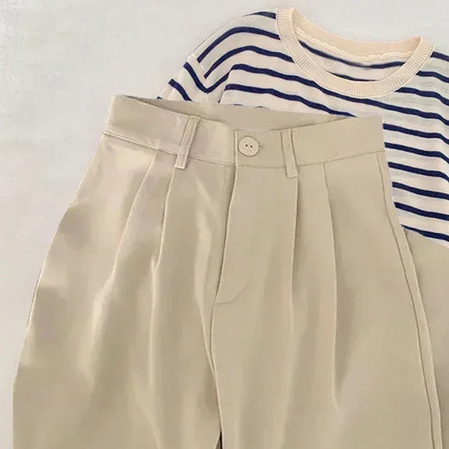 Women’s High Waist Straight Pants – Casual Office Trousers