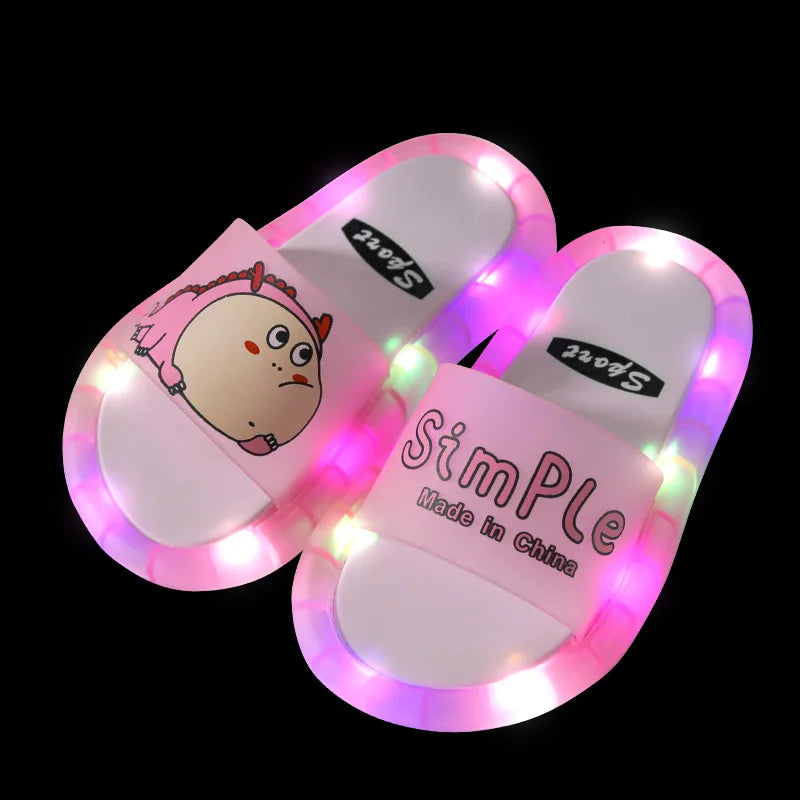 Kids' Cartoon Animal Light-Up Slippers – Cute Bathroom Shoes for Toddlers & Gifts