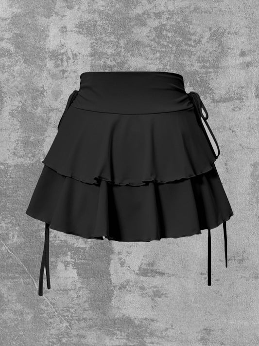 2025 Women’s Summer High Waist Slim Fit Solid Color Short Skirt