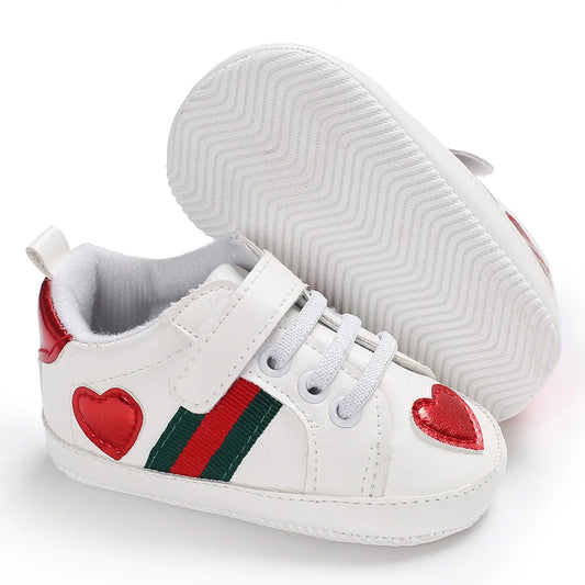 White Soft-Soled Baby Shoes — Non-Slip Sneakers for Boys & Girls, Spring Baptism