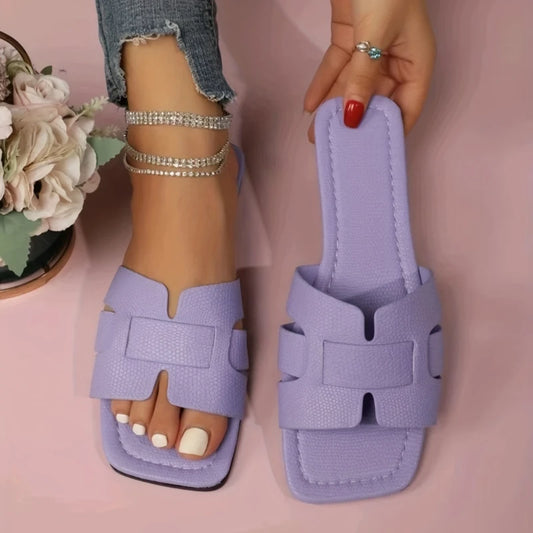 Plus Size Women’s Knitted Sandals – Casual Flat Summer Beach Shoes for Comfort & Style