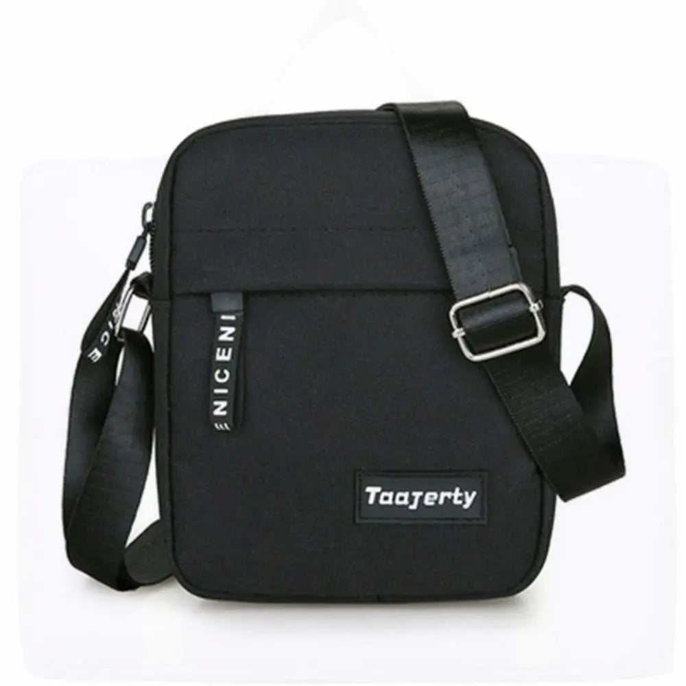 Men's Nylon Crossbody Bag – Solid Color, Casual Retro Style for Daily & Business Use.