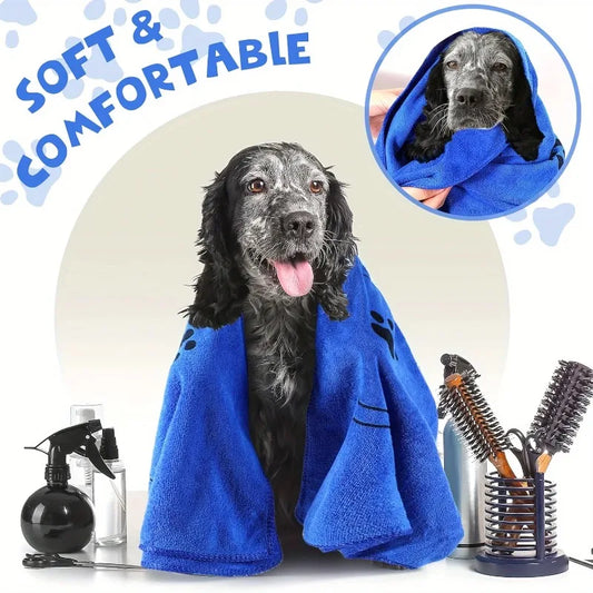Quick-Dry Microfiber Pet Towel – Absorbent Bath Towel for Dogs & Cats