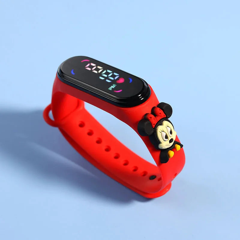 Kids' Fashion LED Watch – Mickey & Spiderman Design, Waterproof Sports Bracelet