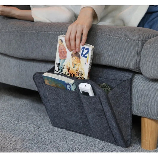 Felt Hanging Storage Bag – Bed/Sofa Organizer for CDs, Magazines, Stationery & More