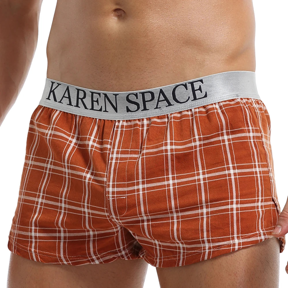 Men’s Plaid Boxer Shorts – Cotton Modal, Breathable & Comfortable Sleepwear