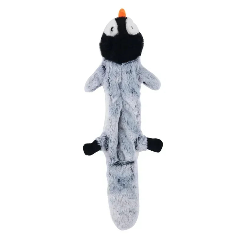 Squeaky Plush Animal Chew Toy for Dogs – Wolf, Rabbit, & Squirrel