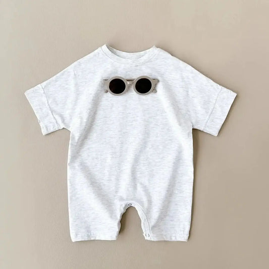 Baby Boy Romper — Summer Newborn Short Sleeve Ribbed Jumpsuit Playsuit