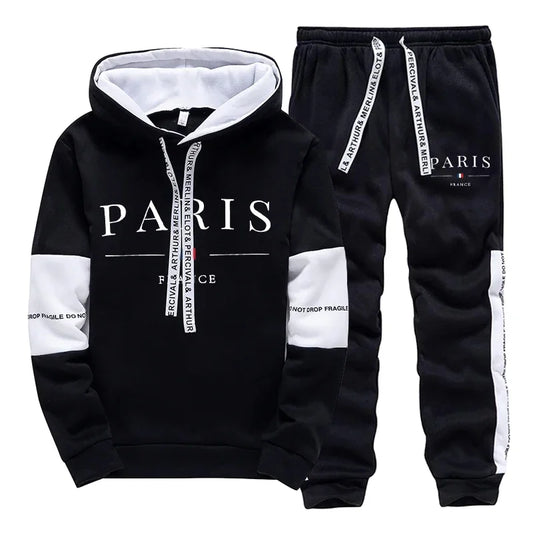 Men's Hoodie & Sweatpants Set – Stylish, Comfortable, High-Quality Sportswear for Daily Wear in Autumn/Winter.