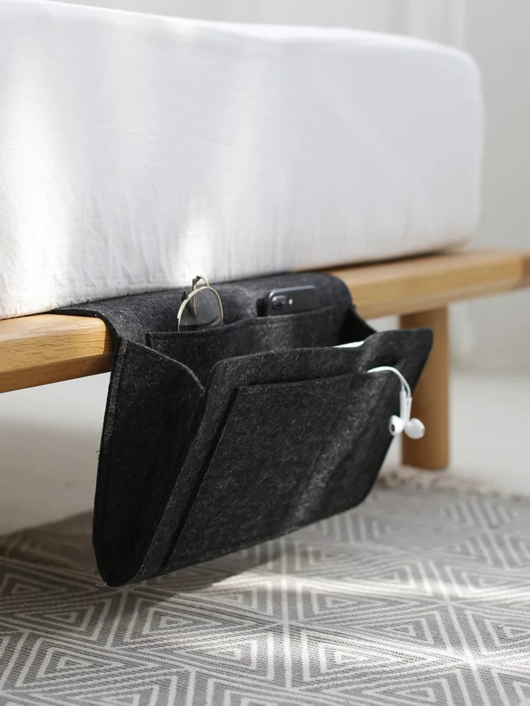 Felt Hanging Storage Bag – Bed/Sofa Organizer for CDs, Magazines, Stationery & More