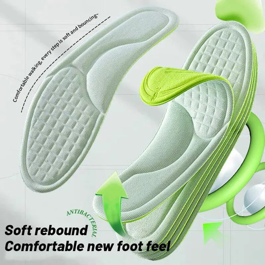 5D Shock-Absorbing Sports Insoles – Soft, Breathable, Deodorizing Shoe Inserts for Men & Women