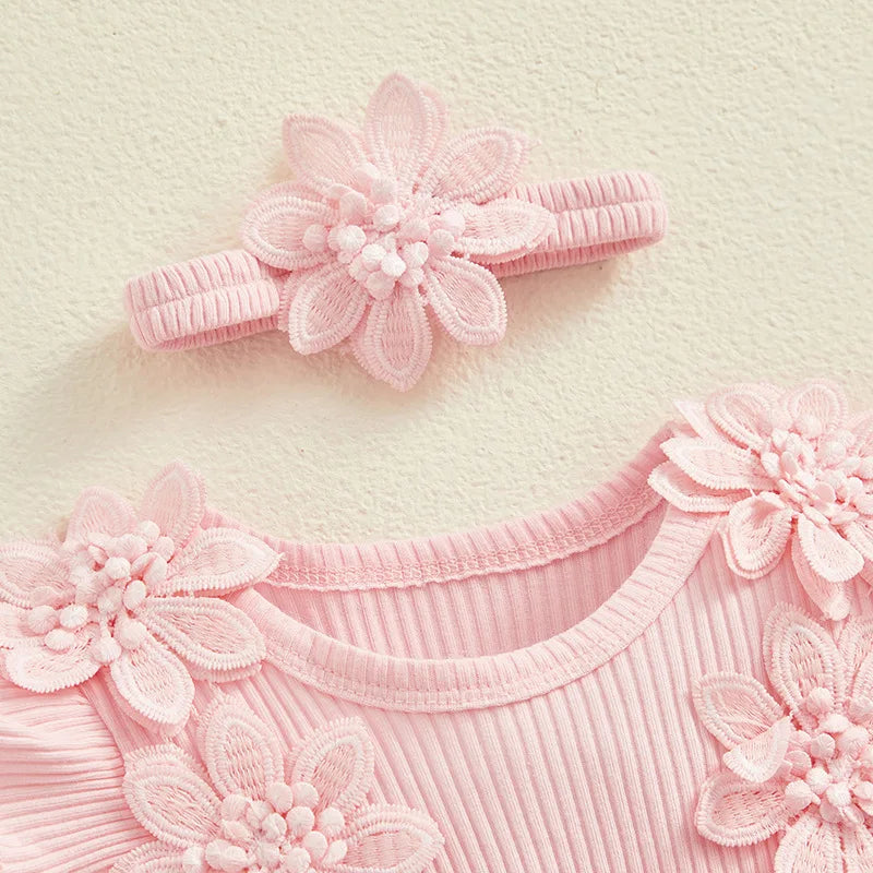 Baby Girl Lace Dress— Tulle Dress Bodysuit with Headband, Spring/Summer Outfit