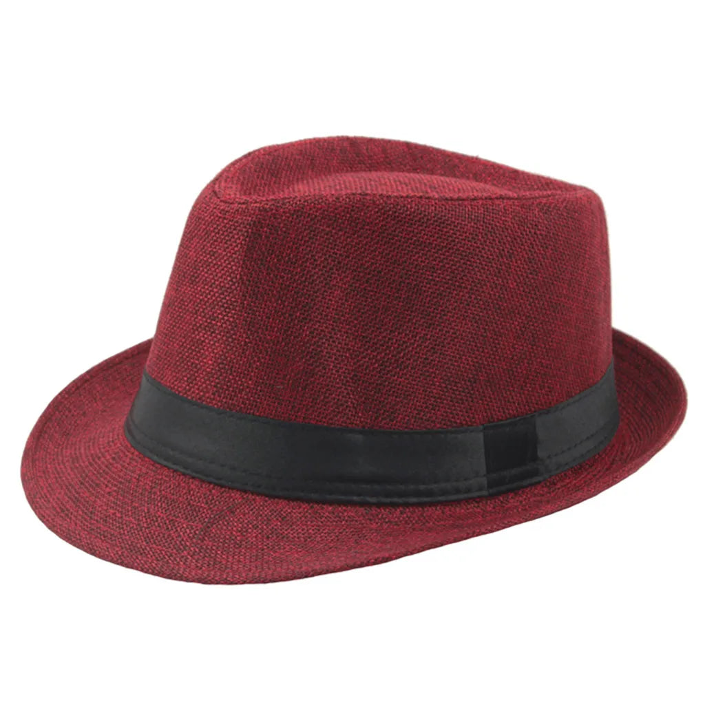 Unisex Summer Panama Hat – Wide Brim Straw Jazz Cap with Black Ribbon