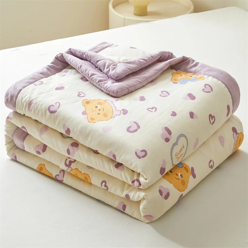 2025 Cotton Summer Quilt – Lightweight, Skin-Friendly, Ultra-Soft Printed Comforter/Blanket